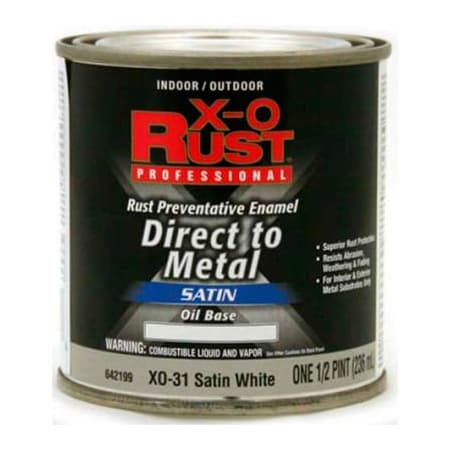 General Paint Interior/Exterior Paint, Satin, Oil Base, White, 1/2 pt 642199